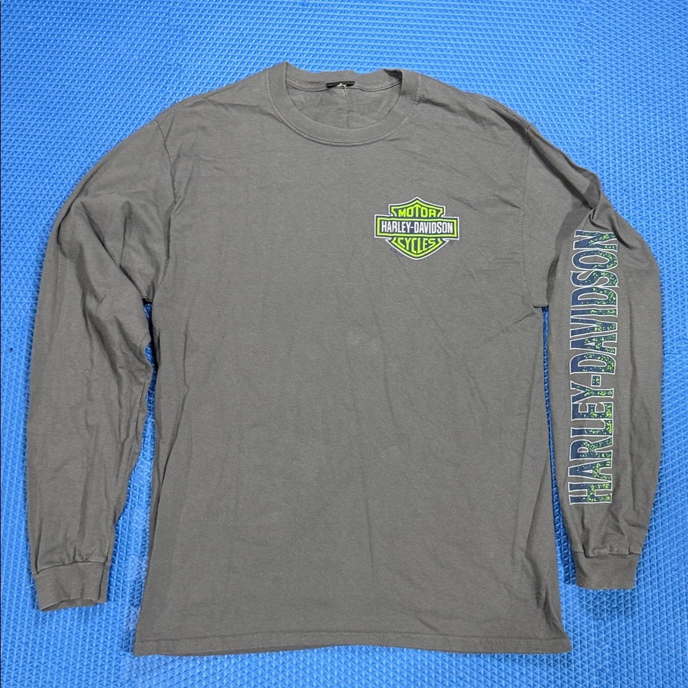 Harley-Davidson Gray Long Sleeve with Green Logo